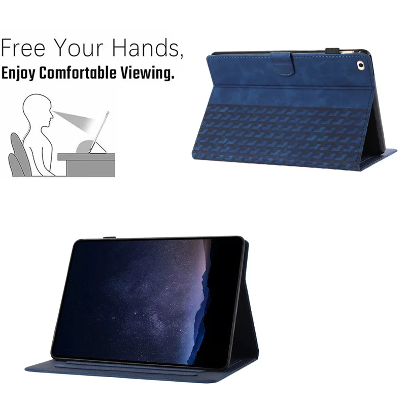 Leather Case for iPad mini / mini 2 / mini 3 / mini 4 / mini (2019) 7.9 inch Building Blocks Imprinted Tablet Cover - Blue