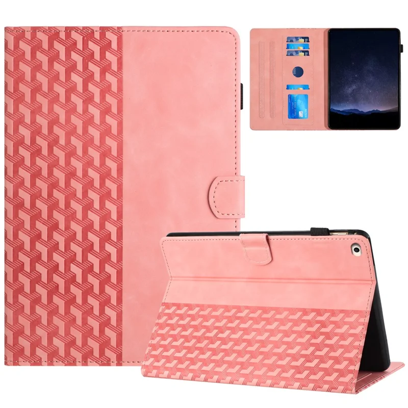 Leather Case for iPad mini / mini 2 / mini 3 / mini 4 / mini (2019) 7.9 inch Building Blocks Imprinted Tablet Cover - Pink