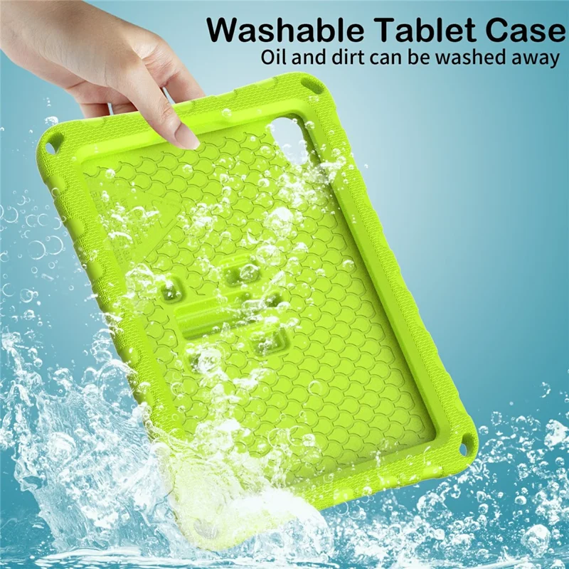 For iPad mini (2024) / mini (2021) Case with Shoulder Strap Butterfly Kickstand Tablet EVA Cover - Green