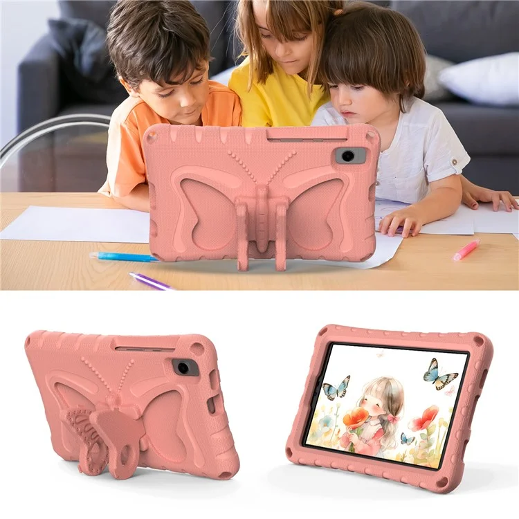 Étui EVA pour Samsung Galaxy Tab A7 Lite 8,7 pouces / Tab A 8,0 (2019) SM-T290 (Wi-Fi) / SM-T295 (LTE) / Tab A9 avec support et dragonne - Rose pâle