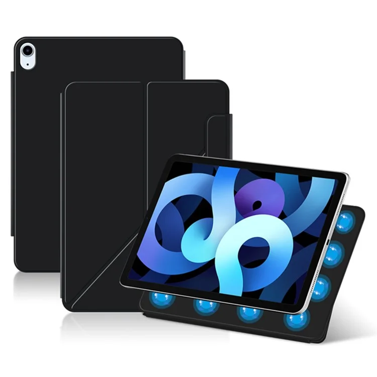 For iPad Air 11 (2025) / (2024) / Air (2022) / (2020) / Pro 11 (2022) / (2021) / (2020) / (2018) Case Magnetic PU Leather Tablet Stand Cover - Black