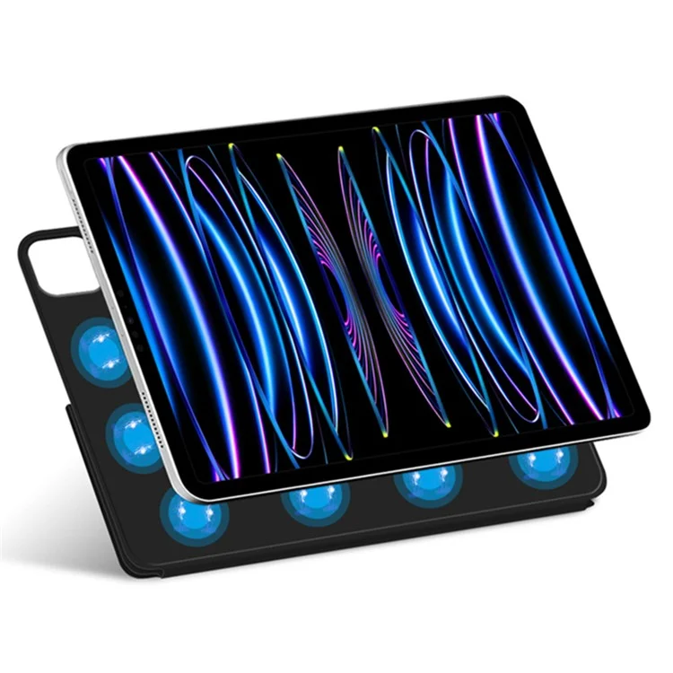 Für iPad Pro 11 (2024) Case Magnetische PU-Leder + PC Anti-Kratzer Ständer Tablet-Cover - Schwarz