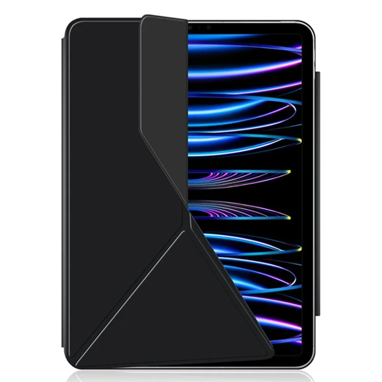 Für iPad Pro 11 (2024) Case Magnetische PU-Leder + PC Anti-Kratzer Ständer Tablet-Cover - Schwarz