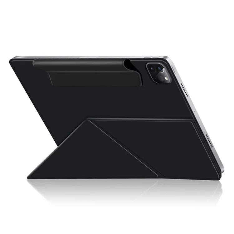 Für iPad Pro 11 (2024) Case Magnetische PU-Leder + PC Anti-Kratzer Ständer Tablet-Cover - Schwarz