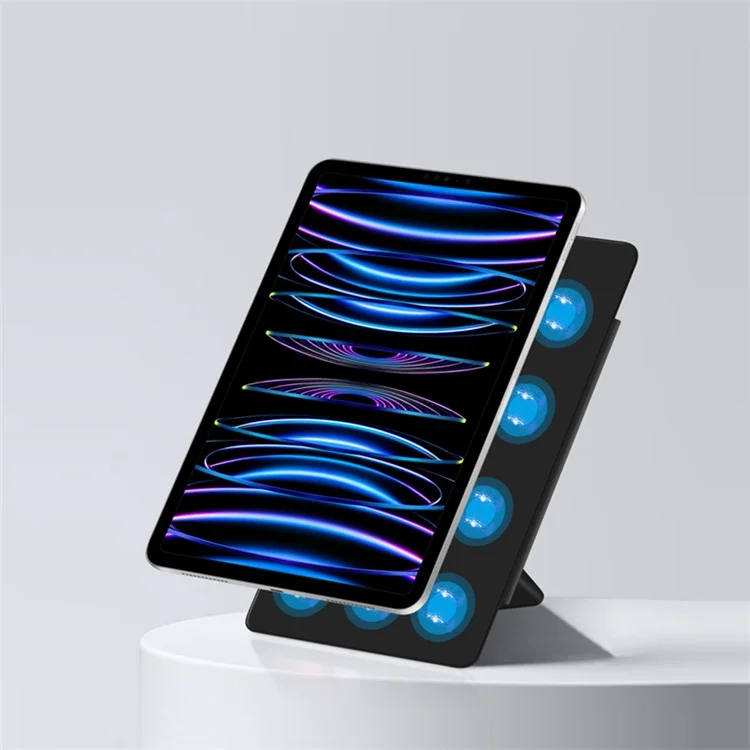 Für iPad Pro 11 (2024) Case Magnetische PU-Leder + PC Anti-Kratzer Ständer Tablet-Cover - Schwarz