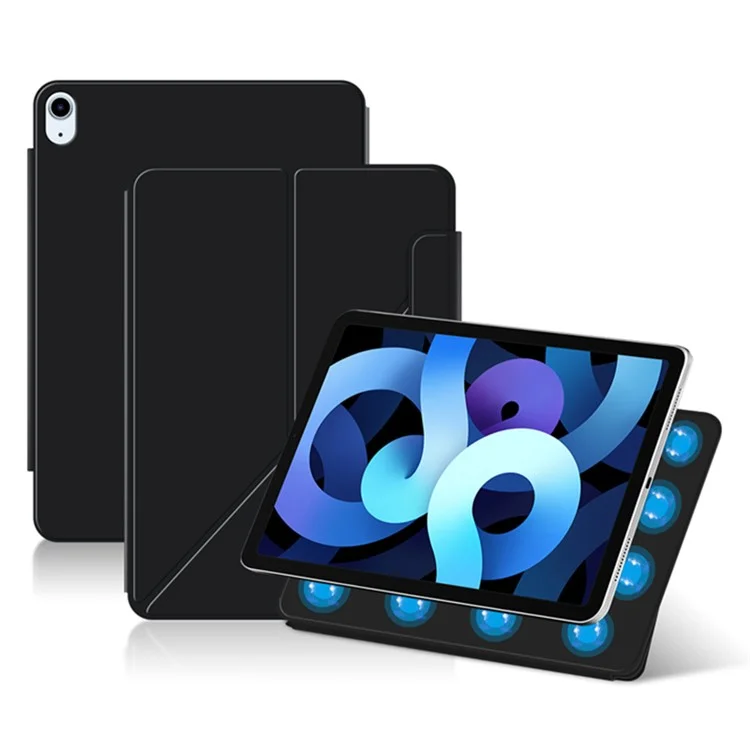 Para el iPad Air 13 (2024) Funda para Tablet Magnética de Piel de PU+PC V-fold Stand Shell - Negro