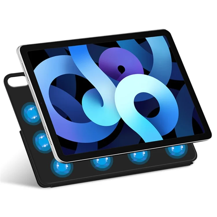 Para el iPad Air 13 (2024) Funda para Tablet Magnética de Piel de PU+PC V-fold Stand Shell - Negro