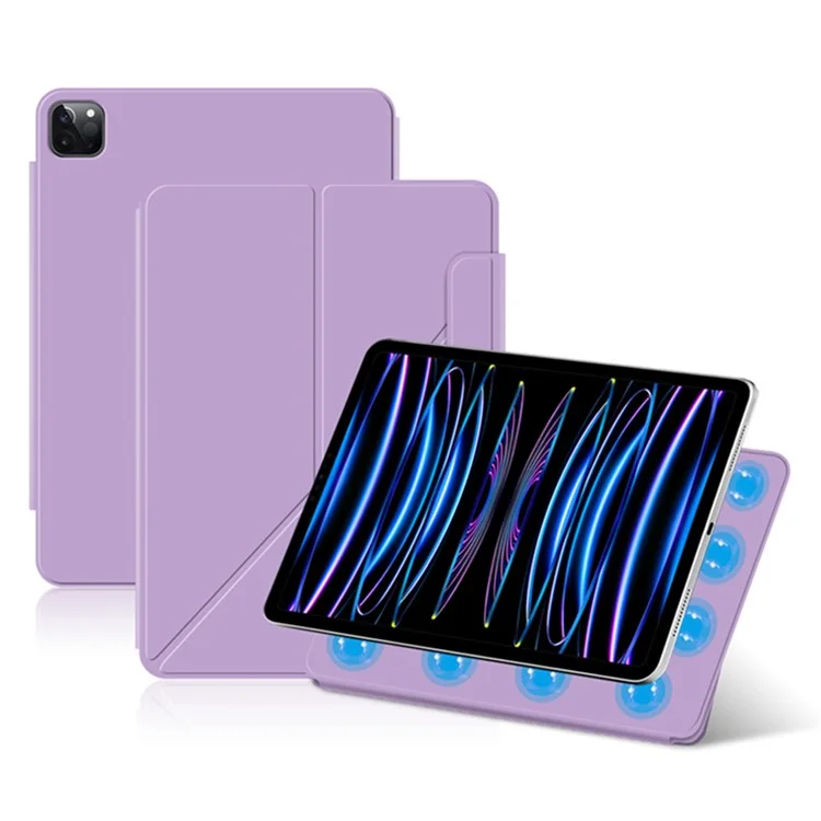 Für iPad Pro 13 (2024) Case PU-Leder+PC-Tablethülle Magnetischer Ständer Tabletthülle - Lila