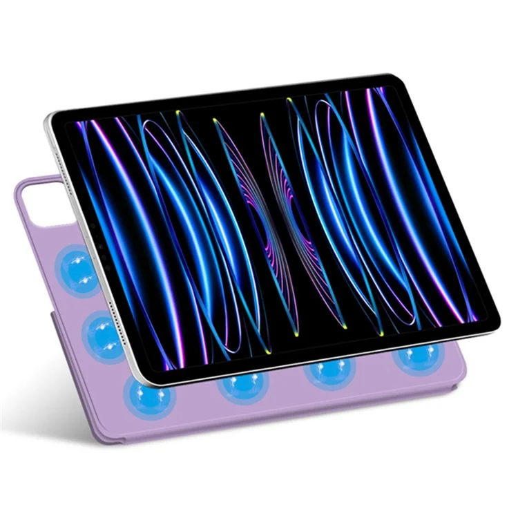Für iPad Pro 13 (2024) Case PU-Leder+PC-Tablethülle Magnetischer Ständer Tabletthülle - Lila