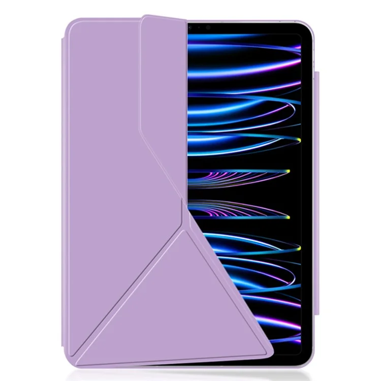 Für iPad Pro 13 (2024) Case PU-Leder+PC-Tablethülle Magnetischer Ständer Tabletthülle - Lila