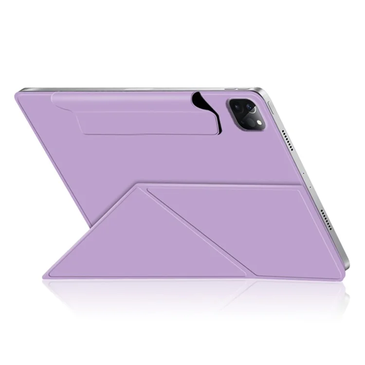 Für iPad Pro 13 (2024) Case PU-Leder+PC-Tablethülle Magnetischer Ständer Tabletthülle - Lila