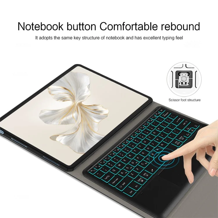 Para Samsung Galaxy Tab S9 Ultra Backlight Touchpad Bluetooth Keyboard with Pen Slot Leather Tablet Case