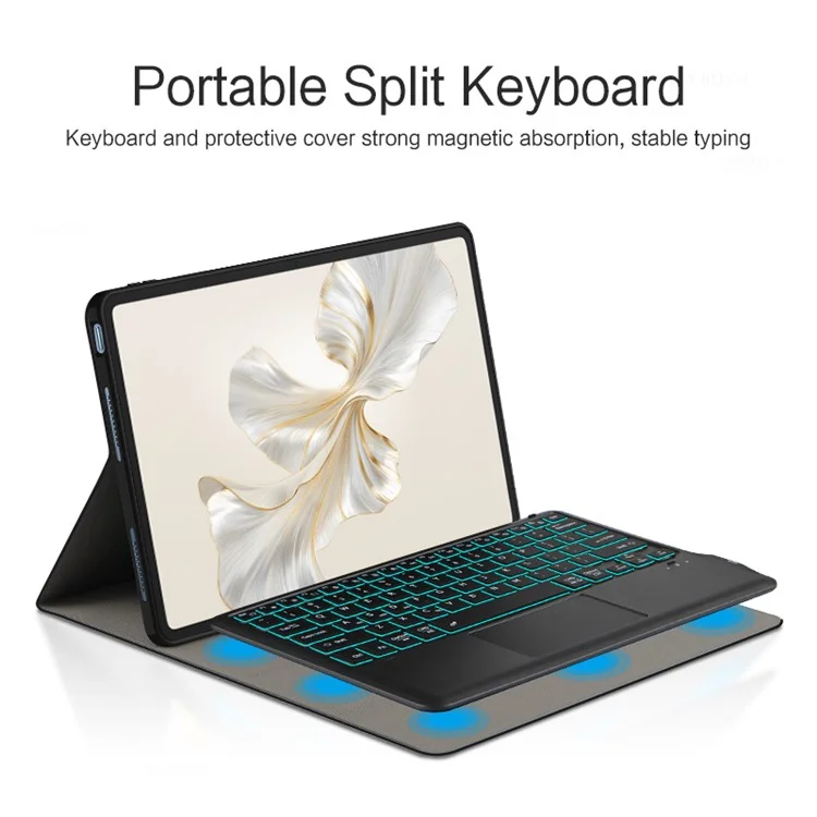 Para Samsung Galaxy Tab S9 Ultra Backlight Touchpad Bluetooth Keyboard with Pen Slot Leather Tablet Case