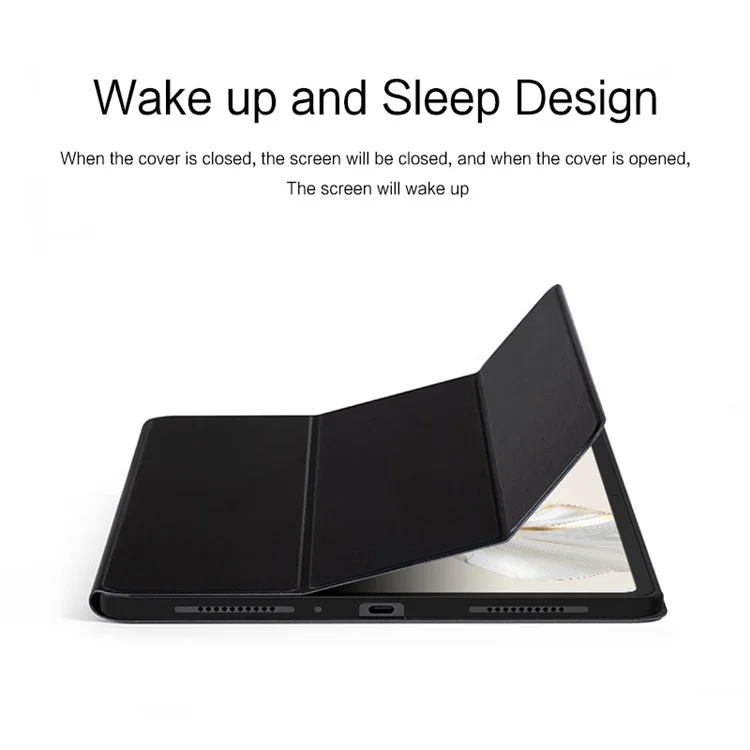 Custodia per tablet Pro For Honor Pad 9 in pelle PU con protezione completa in TPU pieghevole a trifold - Nero 