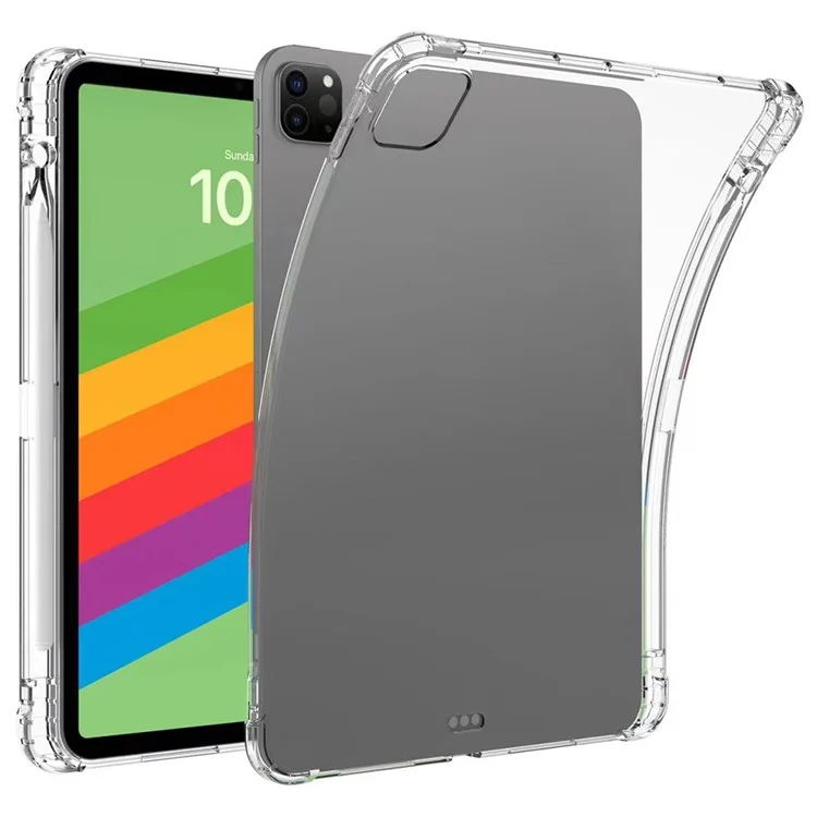 Para o Caso do iPad Pro 13 (2024) Crystal Clear Soft TPU Tablet Cover com Slot para Caneta