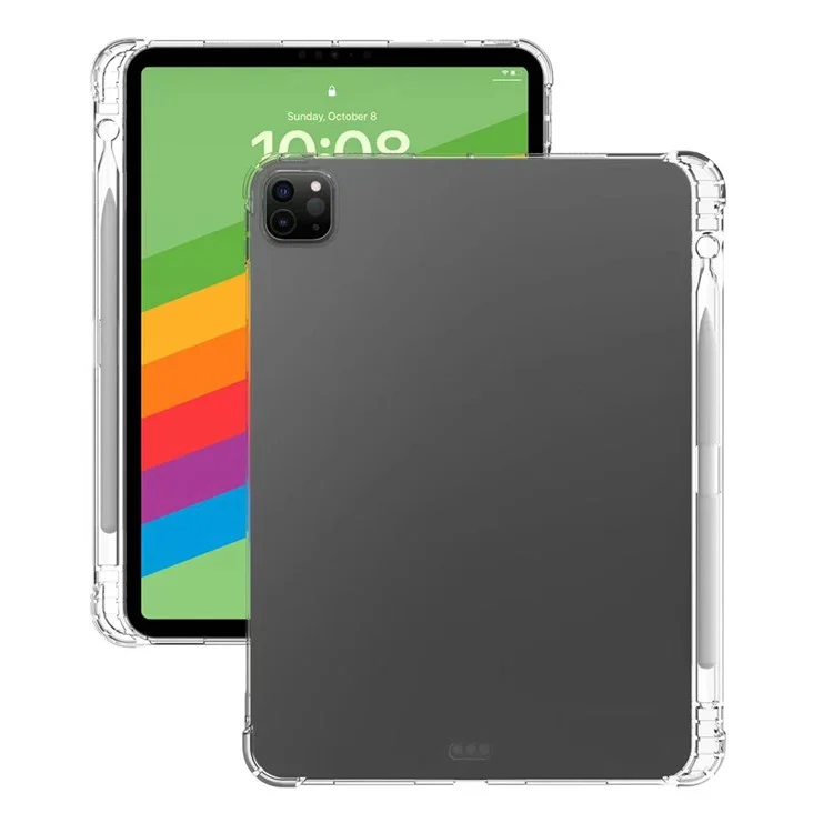 Para o Caso do iPad Pro 13 (2024) Crystal Clear Soft TPU Tablet Cover com Slot para Caneta