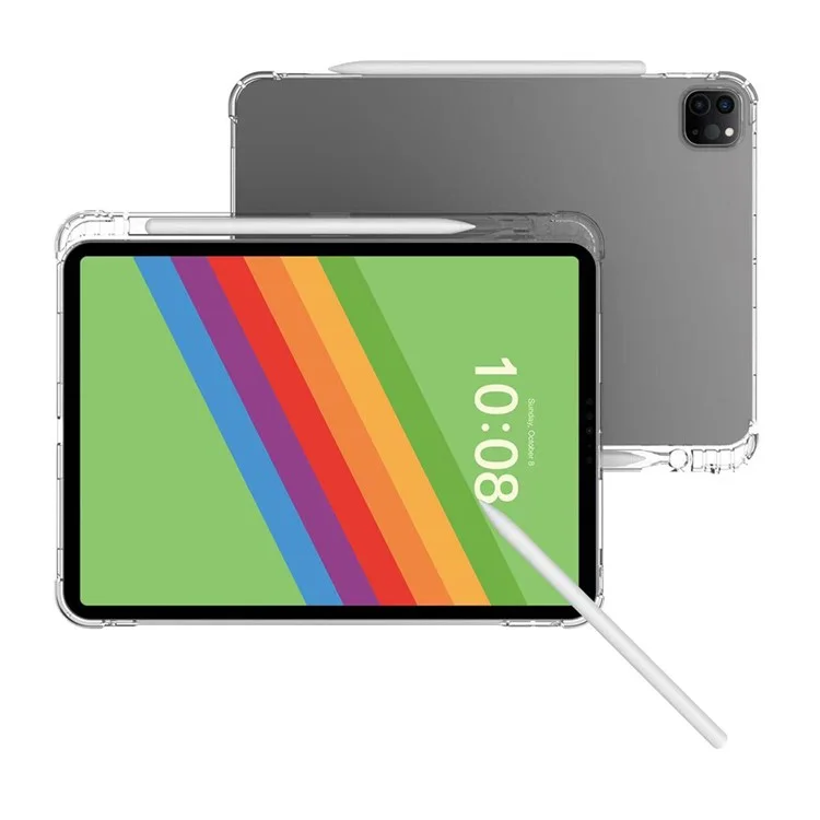 Para o Caso do iPad Pro 13 (2024) Crystal Clear Soft TPU Tablet Cover com Slot para Caneta