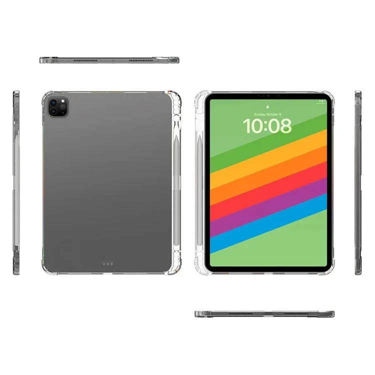 Para o Caso do iPad Pro 13 (2024) Crystal Clear Soft TPU Tablet Cover com Slot para Caneta