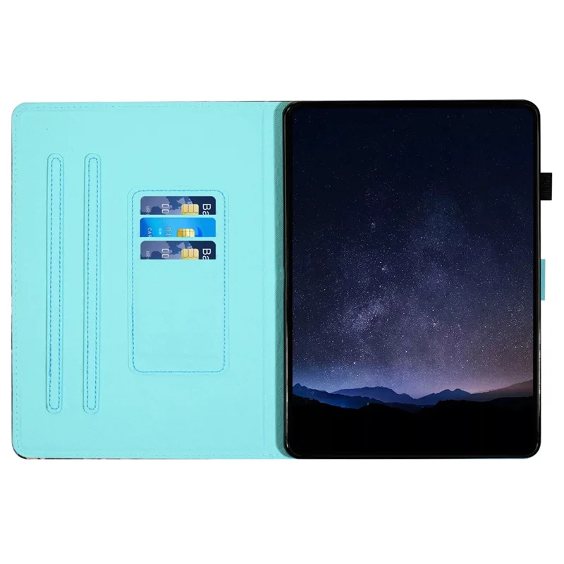 For Lenovo Tab M10 Case Pattern Printing Leather Card Holder Drop-proof Tablet Cover - Cat