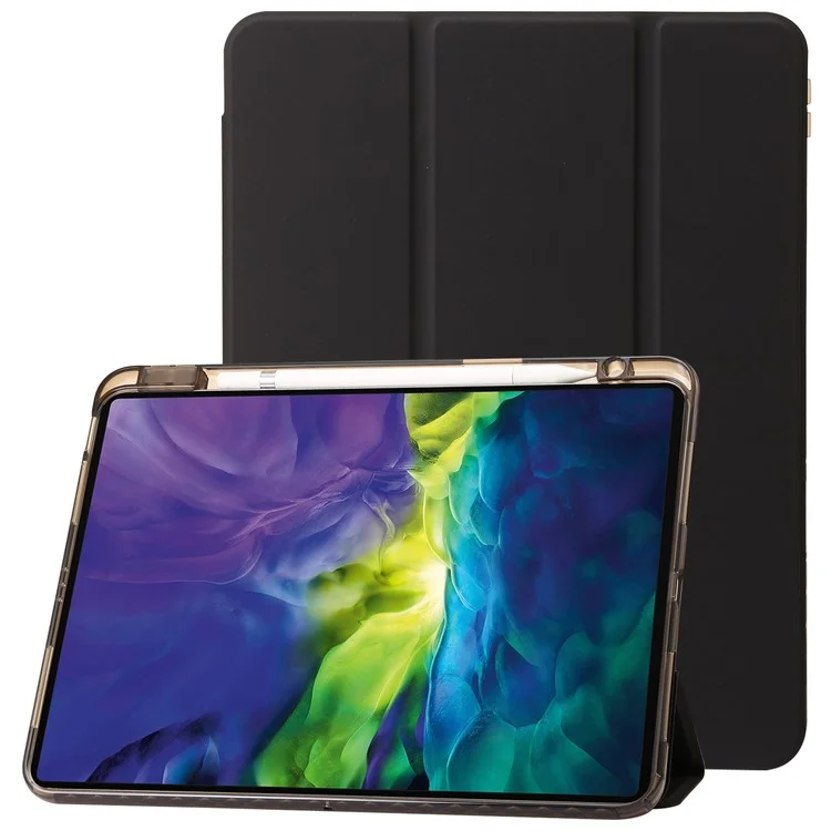 Per iPad Pro 13 (2024) Custodia per Tablet TPU+Acrilico+PU Copertura di Protezione Antiurto con Supporto Trifilare - Nero