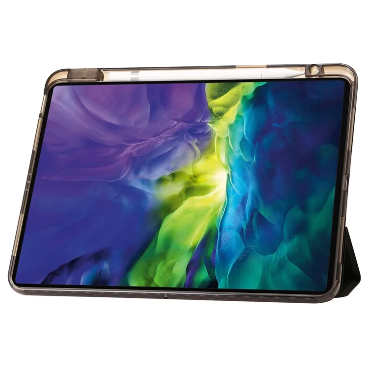 Per iPad Pro 13 (2024) Custodia per Tablet TPU+Acrilico+PU Copertura di Protezione Antiurto con Supporto Trifilare - Nero