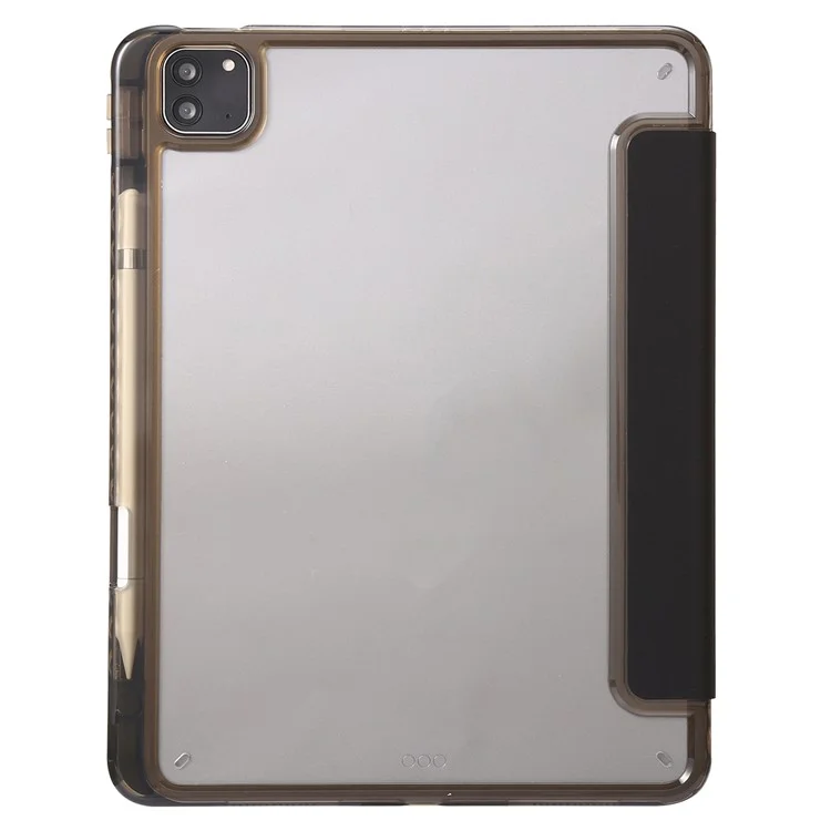 Per iPad Pro 13 (2024) Custodia per Tablet TPU+Acrilico+PU Copertura di Protezione Antiurto con Supporto Trifilare - Nero