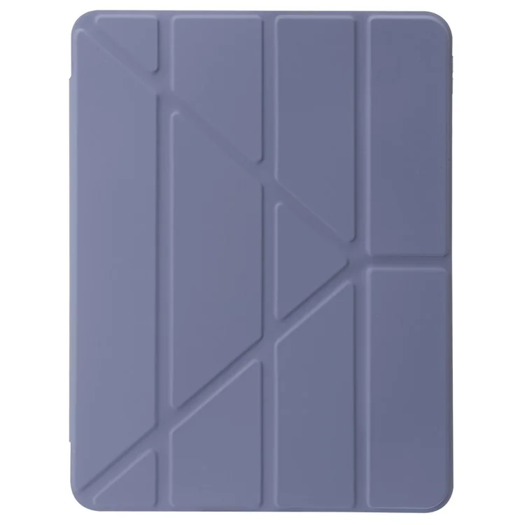 Para iPad Pro 13 (2024) Case TPU+Acrílico+Couro PU Origami Stand Clear Back Tablet Cover - Lavender Purple