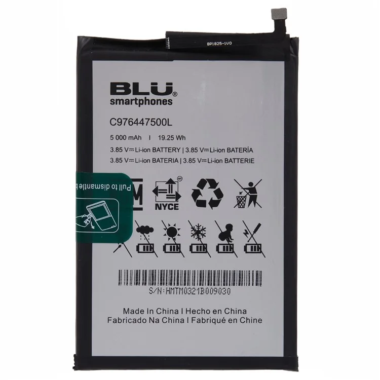 Per BLU G71 4G Li-Ion Polymer Battery Assembly Part 3.85V 5000mAh (Encode: C976447500L) (Senza logo)