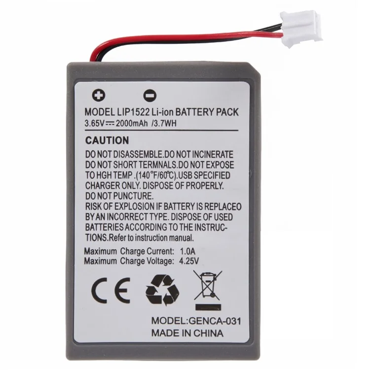 For Sony PS4 Slim 3.7V 2000mAh Rechargeable Li-Polymer Battery Assembly Part (Encode: LIP1522) (Without Logo)