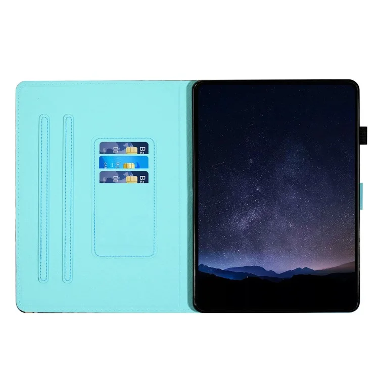 Для iPad mini (2024) / mini (2021) Чехол-держатель для карточек с узором Горизонтальная подставка Кожаная обложка для планшета - Кот