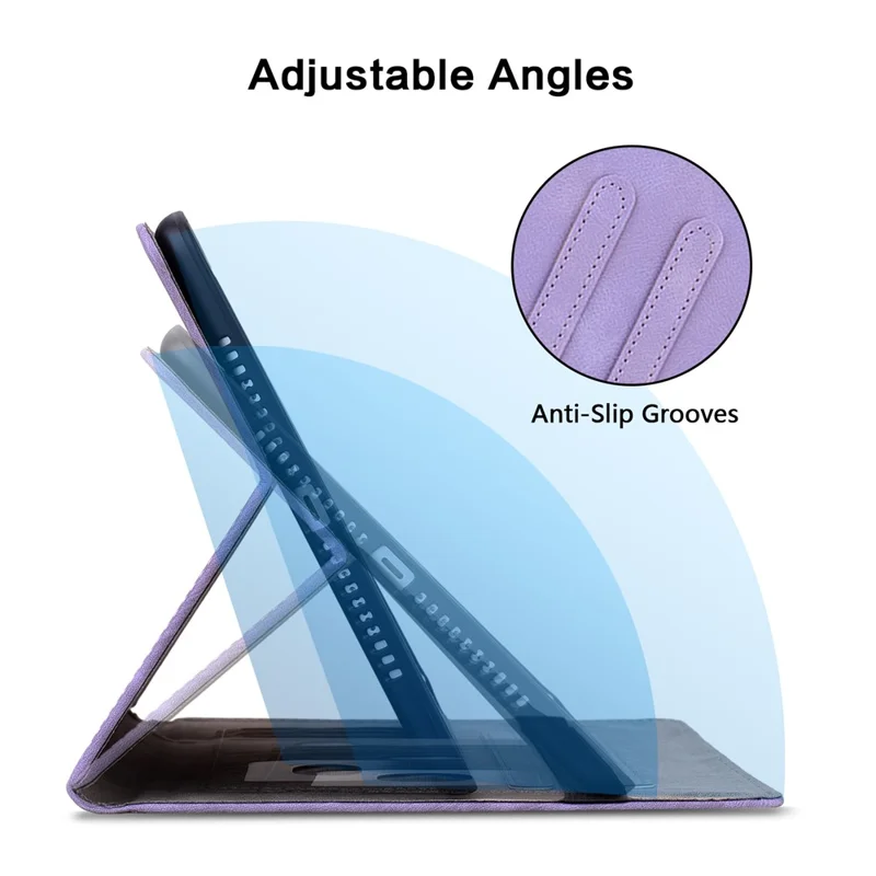 For Oppo Pad Air Tablet Case Lily Flower Imprinted PU Leather Cover with Card Slots - Purple