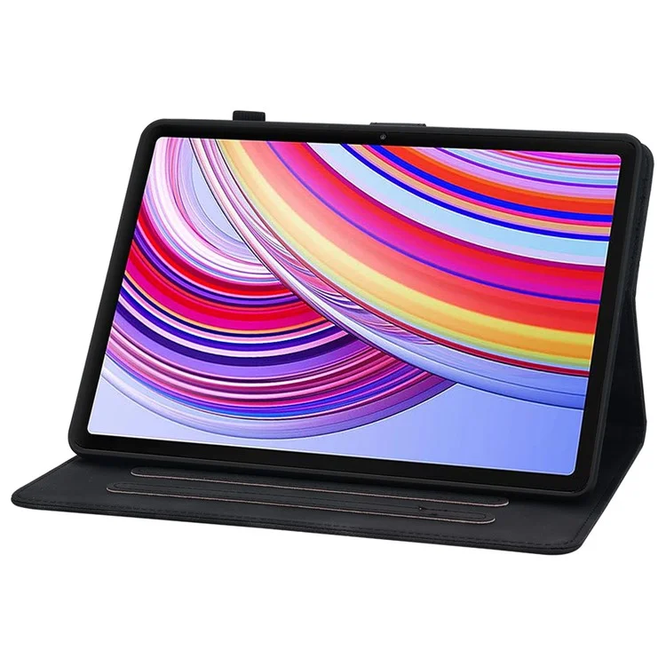 For Xiaomi Redmi Pad Pro / Redmi Pad Pro 5G / Poco Pad Shockproof Case Lily Flower Imprint Leather Tablet Cover - Black