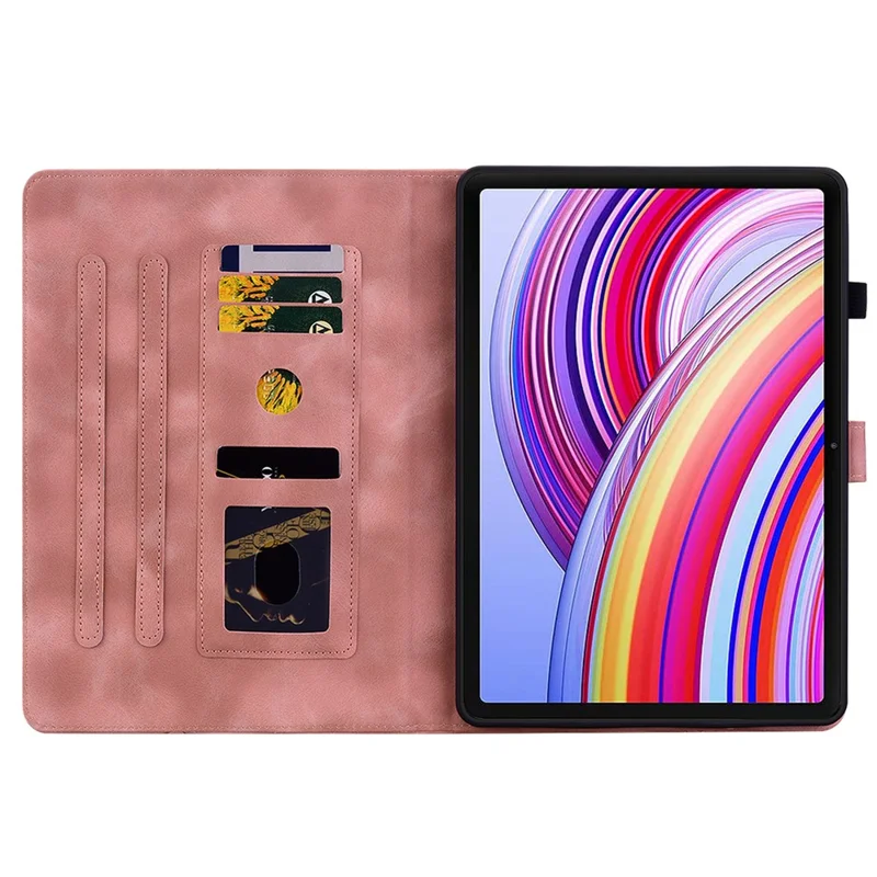 للهاتف Xiaomi Redmi Pad Pro / Redmi Pad Pro 5G / Poco Pad غطاء واقي من الصدمات بنمط زهرة الزنبق جلد لون وردي