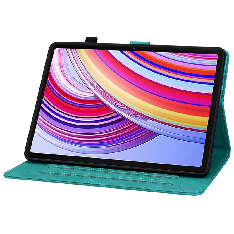 For Xiaomi Redmi Pad Pro / Redmi Pad Pro 5G / Poco Pad Shockproof Case Lily Flower Imprint Leather Tablet Cover - Green