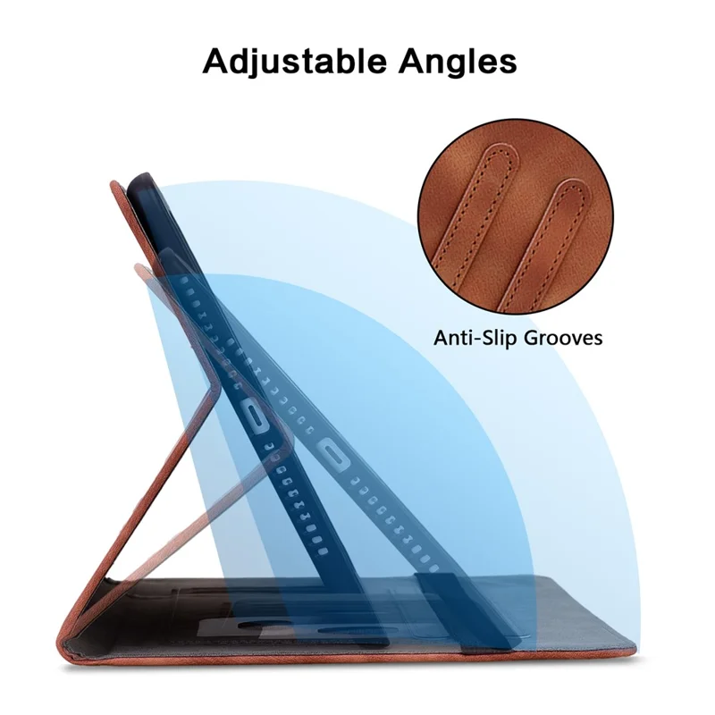 For Nokia T21 Protective Case Lily Flower Imprint PU Leather Card Slots Tablet Cover - Brown