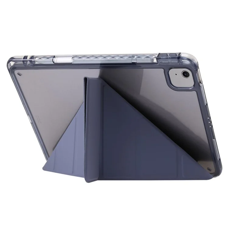 Para iPad Air 13 (2024) Cubierta de Cuero PU Soporte Plegable Origami Funda Transparente para Tableta - Lavanda Púrpura