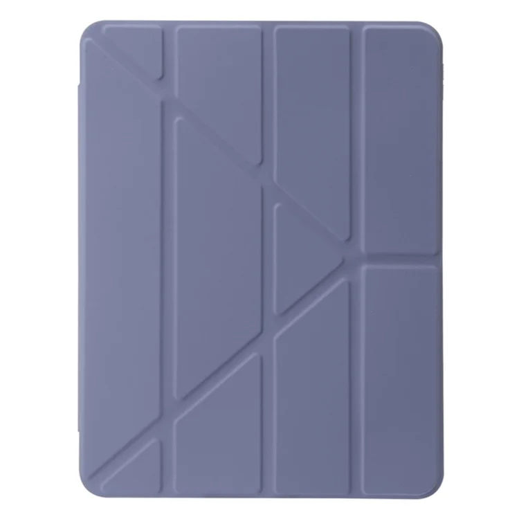 Para iPad Air 13 (2024) Cubierta de Cuero PU Soporte Plegable Origami Funda Transparente para Tableta - Lavanda Púrpura