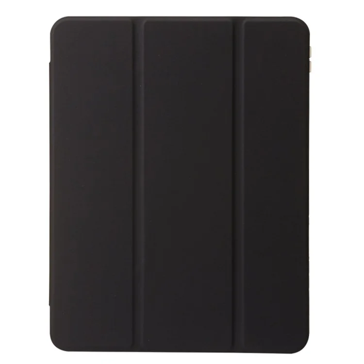 Para iPad Air 13 (2024) Capa Tri-fold Stand Acrylic Back PU Leather Anti Fall Tablet Cover - Preto