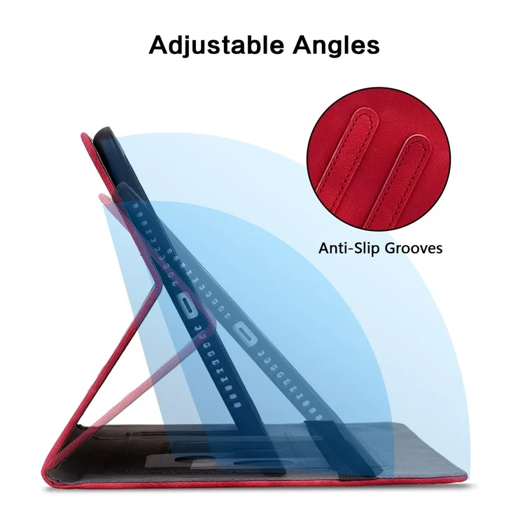 Funda protectora para Samsung Galaxy Tab A9 con estampado de flor de lirio, de piel sintética (PU) con ranuras para tarjetas - Rojo