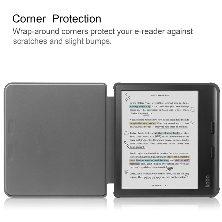 Für Kobo Libra Farbfall Automatischer Schlaf / Wach Muster Druck E-Reader Cover - Aprikoseblüte