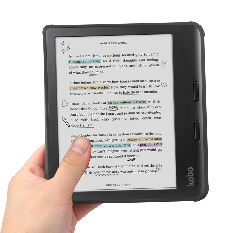 Für Kobo Libra Farbfall Automatischer Schlaf / Wach Muster Druck E-Reader Cover - Aprikoseblüte