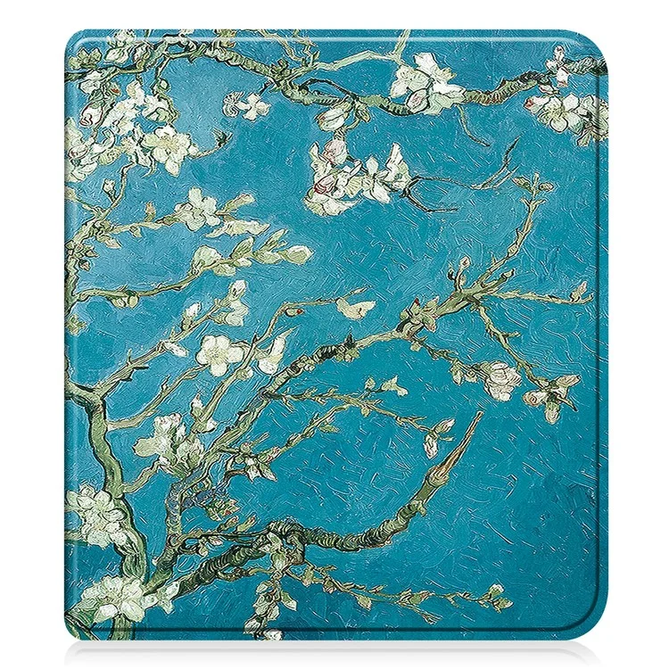Für Kobo Libra Farbfall Automatischer Schlaf / Wach Muster Druck E-Reader Cover - Aprikoseblüte
