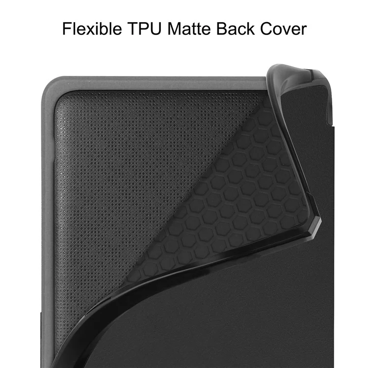 Für Kobo Libra Colour Case PU Leder + TPU E-Reader Hülle mit Unterstützung für automatisches Aufwachen / Schlafen - Schwarz