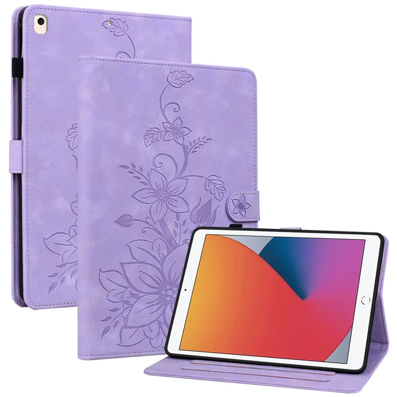 Защитный чехол для iPad 10.2 (2021) / (2019) / (2020) Anti-Drop Imprint PU Leather Tablet Cover - Фиолетовый