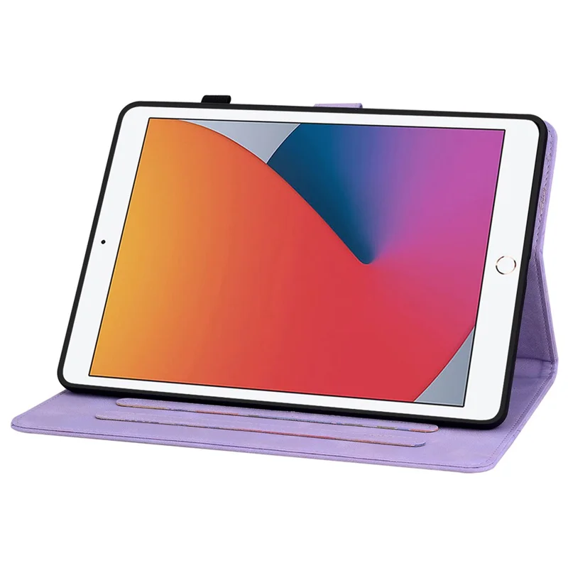Защитный чехол для iPad 10.2 (2021) / (2019) / (2020) Anti-Drop Imprint PU Leather Tablet Cover - Фиолетовый