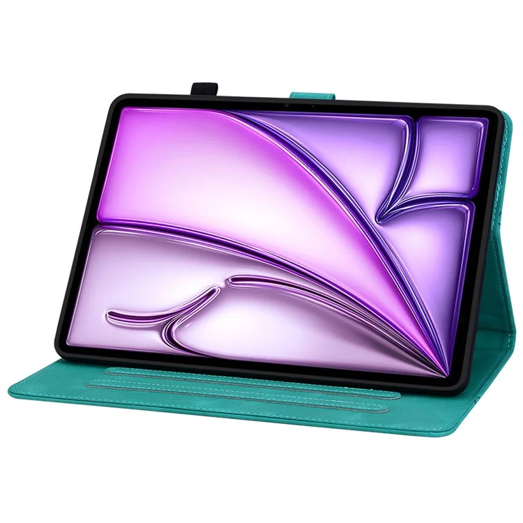 Чехол для iPad Air 11 (2024) с слотами для карт, кожаный + TPU, полная защита - Зеленый