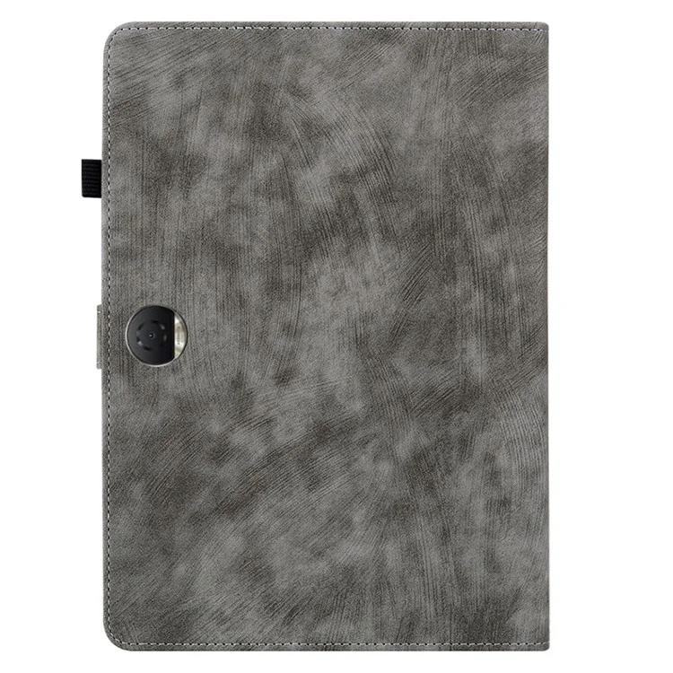 For Honor Pad 9 Case Tiger Pattern PU Leather Anti-Slip Protective Tablet Cover - Grey