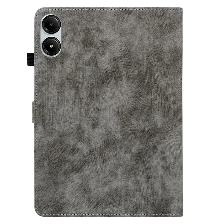 For Xiaomi Redmi Pad Pro / Redmi Pad Pro 5G / Poco Pad Case Cute Tiger Imprinted PU Leather Stand Tablet Cover - Grey