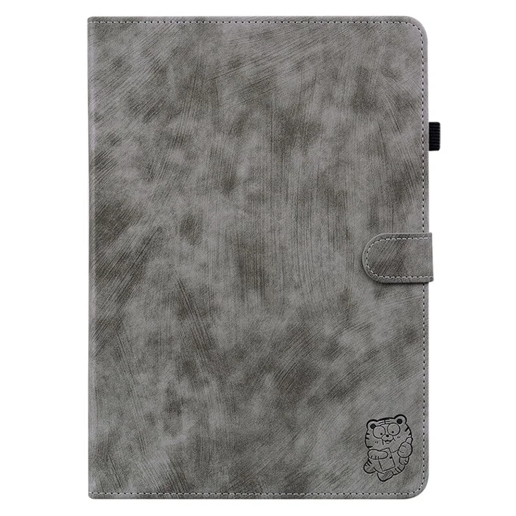 For Xiaomi Redmi Pad Pro / Redmi Pad Pro 5G / Poco Pad Case Cute Tiger Imprinted PU Leather Stand Tablet Cover - Grey