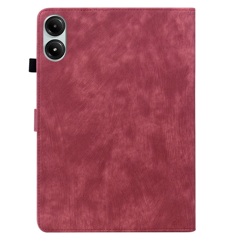 For Xiaomi Redmi Pad Pro / Redmi Pad Pro 5G / Poco Pad Case Cute Tiger Imprinted PU Leather Stand Tablet Cover - Red
